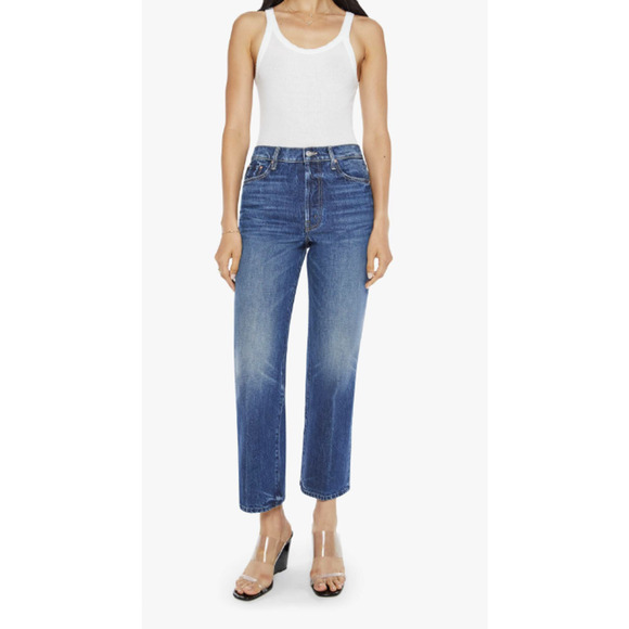 NWOT Mother Superior The Rambler Ankle Straight Jeans Sz 33 Well Stacked #3E507 - Picture 1 of 12